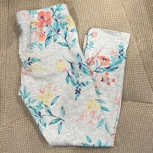 Carters Grey w/flower Leggings